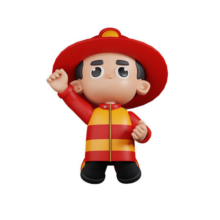 Bombero saltando en el aire  3D Icon