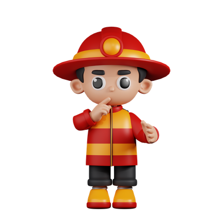 Bombero tranquilo  3D Illustration