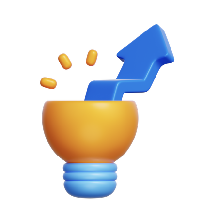 Bombilla de crecimiento empresarial  3D Icon