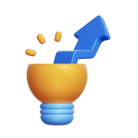 Bombilla de crecimiento empresarial  3D Icon