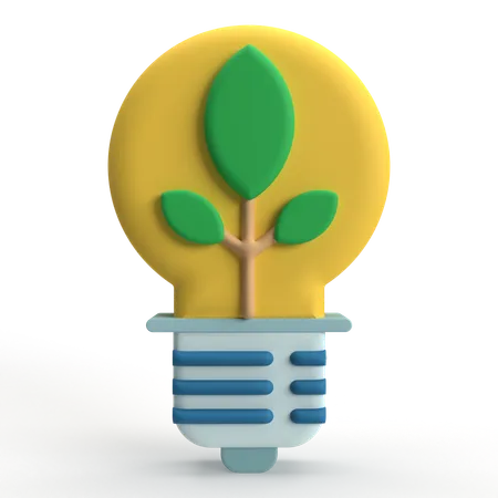 Bombilla ecológica  3D Icon