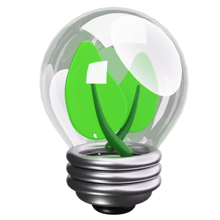 Bombilla ecológica  3D Icon