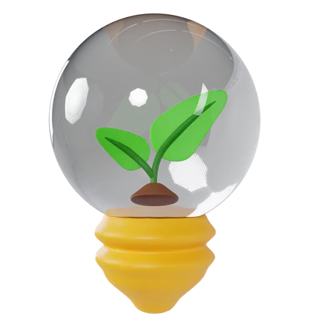 Bombilla verde  3D Illustration