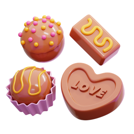 Bombons de chocolate  3D Icon