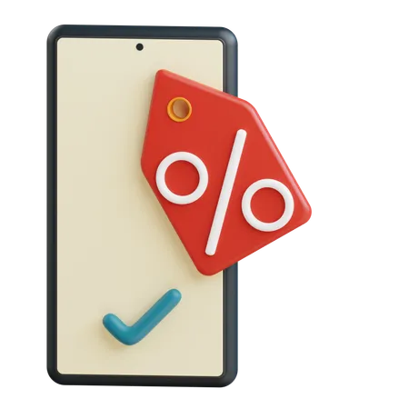 Bon de réduction sur smartphone  3D Icon