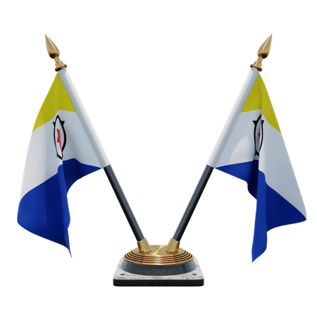 Doppelter Tischflaggenständer „Bonaire“  3D Flag