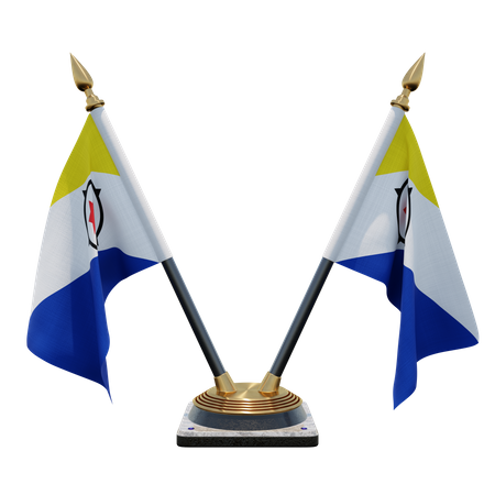 Support de drapeau de bureau double Bonaire  3D Flag