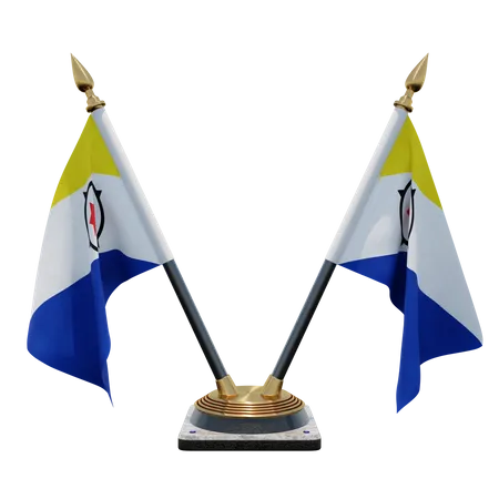 Bonaire Double Desk Flag Stand  3D Flag