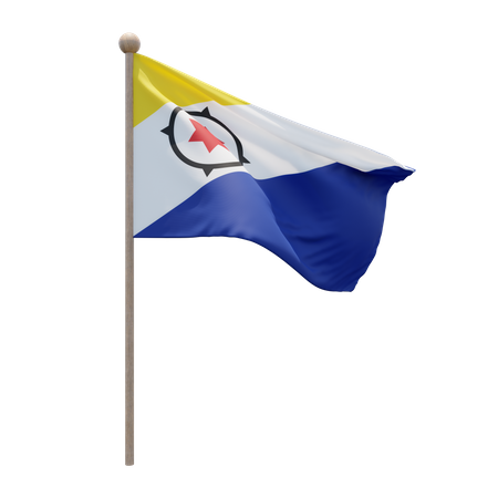 Bonaire Flag Pole  3D Flag