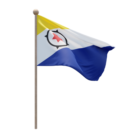 Bonaire Flagpole  3D Flag
