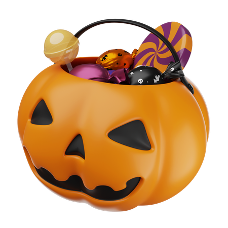 Bonbons dans une citrouille  3D Icon