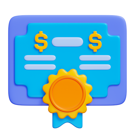 채권 증명서  3D Icon