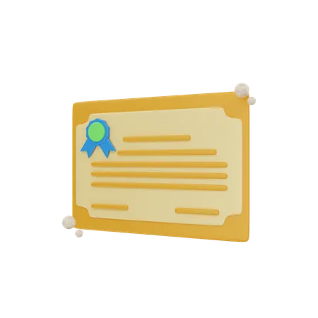 3 D Bond Certificate Icon Object Illustration 3D Icon