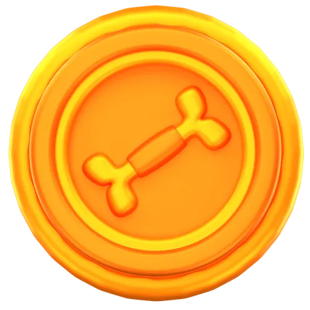 Bone coin  3D Icon