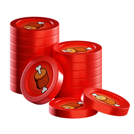 Bone Coin Stacks  3D Icon