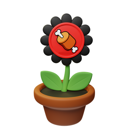 Bone Crypto Plant Pot  3D Icon