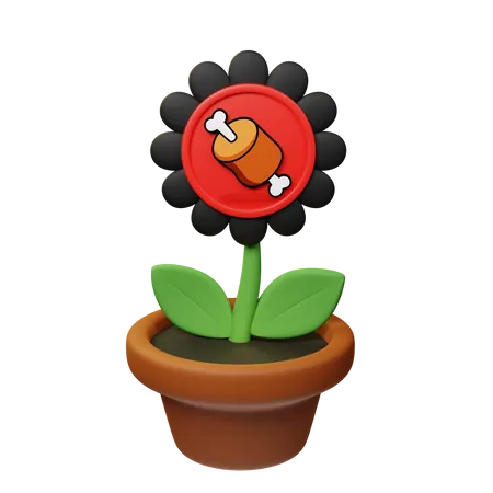 Bone Crypto Plant Pot  3D Icon