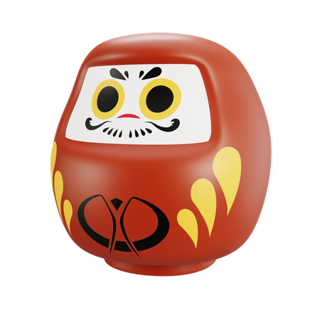 Boneca daruma  3D Illustration