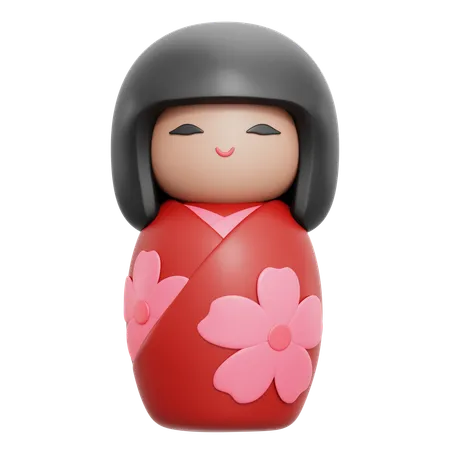 Boneca kokeshi  3D Icon