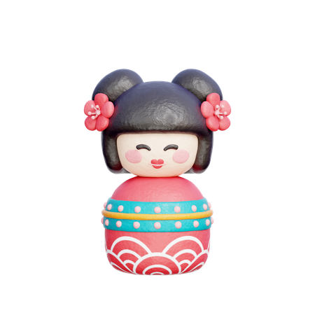 Boneca kokeshi  3D Icon