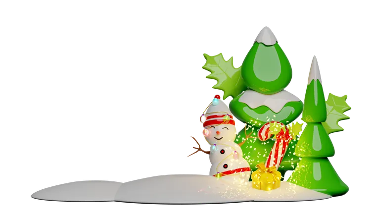 Boneco de neve  3D Illustration