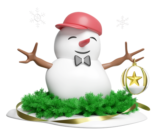 Boneco de neve  3D Illustration