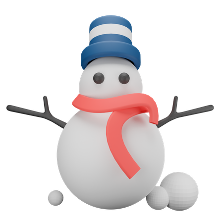 Boneco de neve  3D Illustration