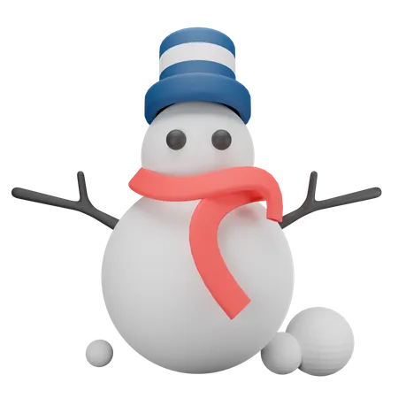 Boneco de neve  3D Illustration