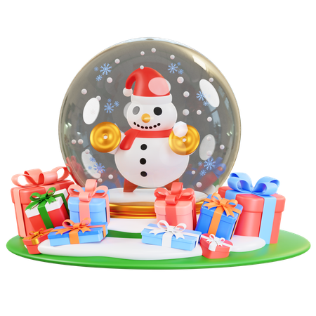 Bola de vidro boneco de neve  3D Icon