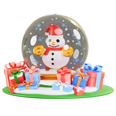 Bola de vidro boneco de neve  3D Icon