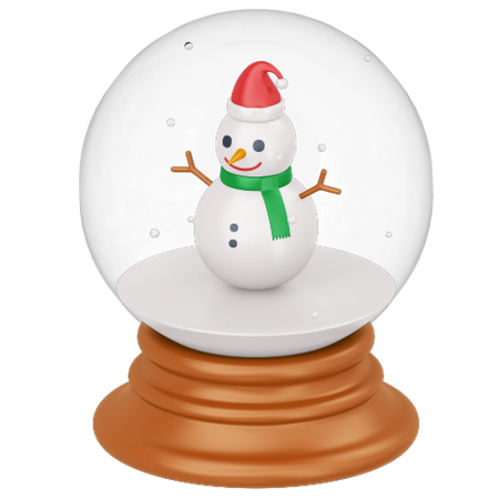 Bola de vidro boneco de neve  3D Icon