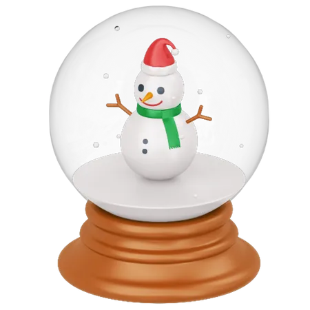 Bola de vidro boneco de neve  3D Icon