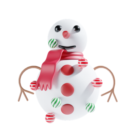 Boneco de neve com bola  3D Icon