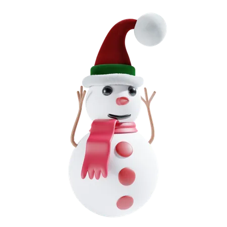 Boneco de neve com chapéu  3D Icon