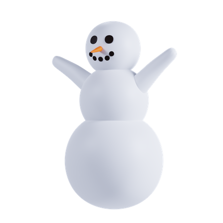 Boneco de neve com mãos minguantes  3D Illustration