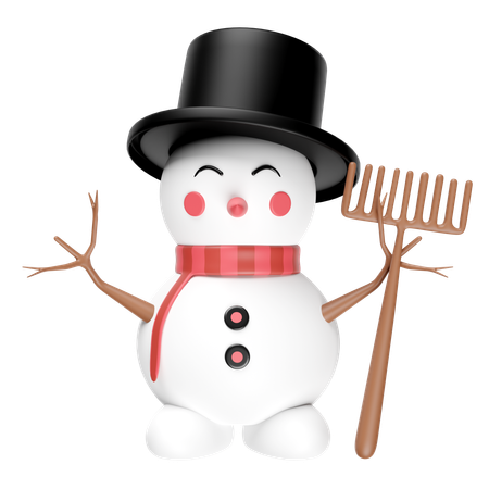 Boneco de neve com rack  3D Icon