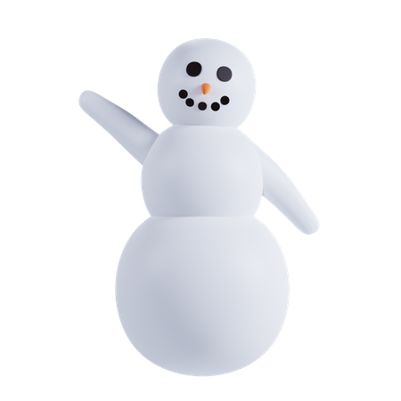 Boneco de neve diga olá  3D Illustration