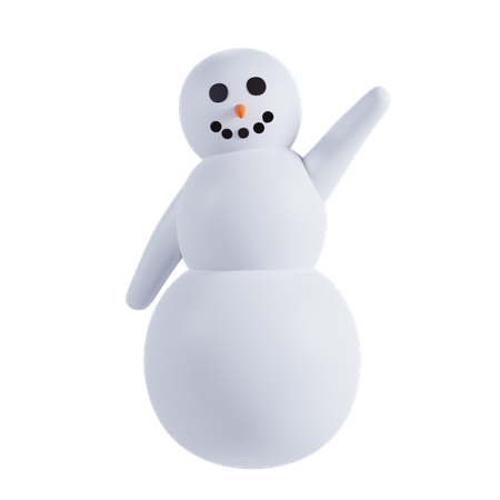 Boneco de neve diz acenando com a mão  3D Illustration
