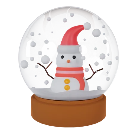 Boneco de neve em bola de neve  3D Icon