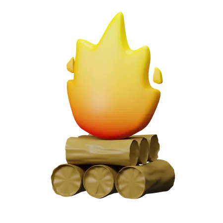 Bonfire  3D Illustration