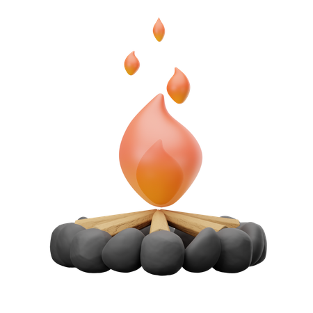 Bonfire  3D Illustration