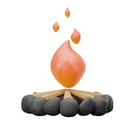 Bonfire  3D Illustration