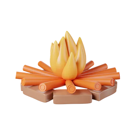 Bonfire 3D Illustration