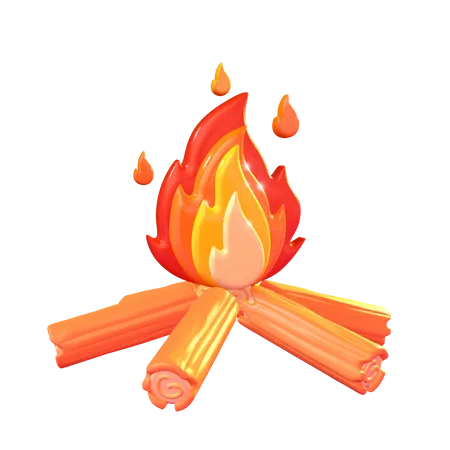 Embrace The Tranquility Of The Great Outdoors With Campfire Serenity Bonfire Bliss A Captivating 3 D Illustration That Embodies The Warmth And Magic Of A Campfire Night 3D Icon