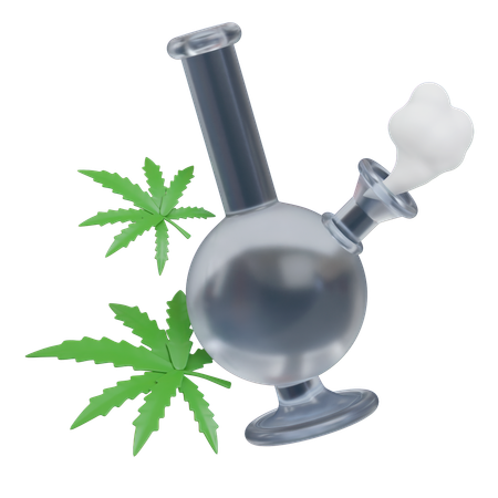 Bong de cannabis con humo  3D Icon