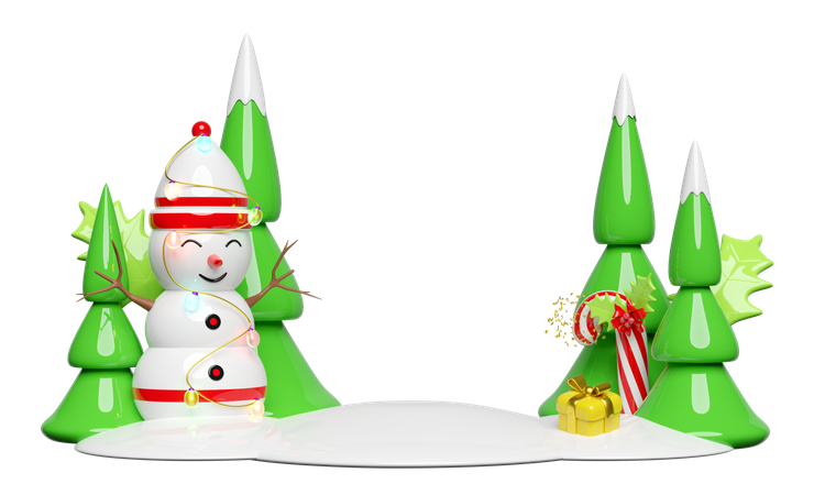 Bonhomme de neige  3D Illustration