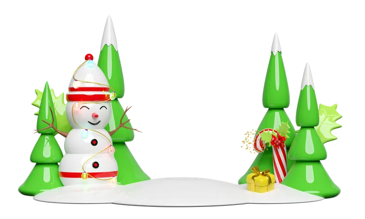 Bonhomme de neige  3D Illustration