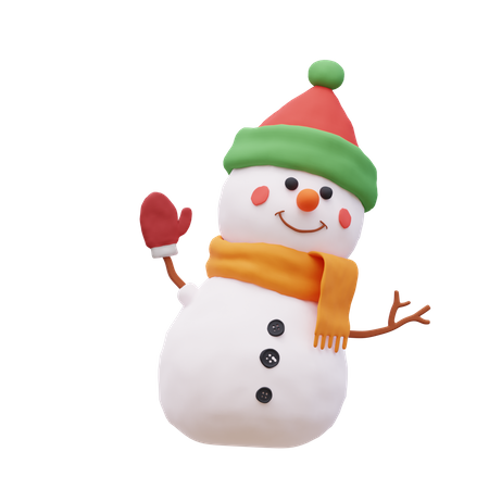Bonhomme de neige  3D Illustration