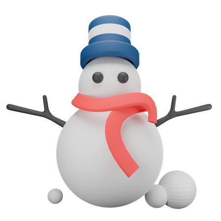 Bonhomme de neige  3D Illustration