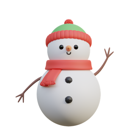 Bonhomme de neige  3D Illustration